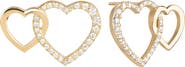 LANA 14K Gold Interlocking Diamond Heart Stud Earrings