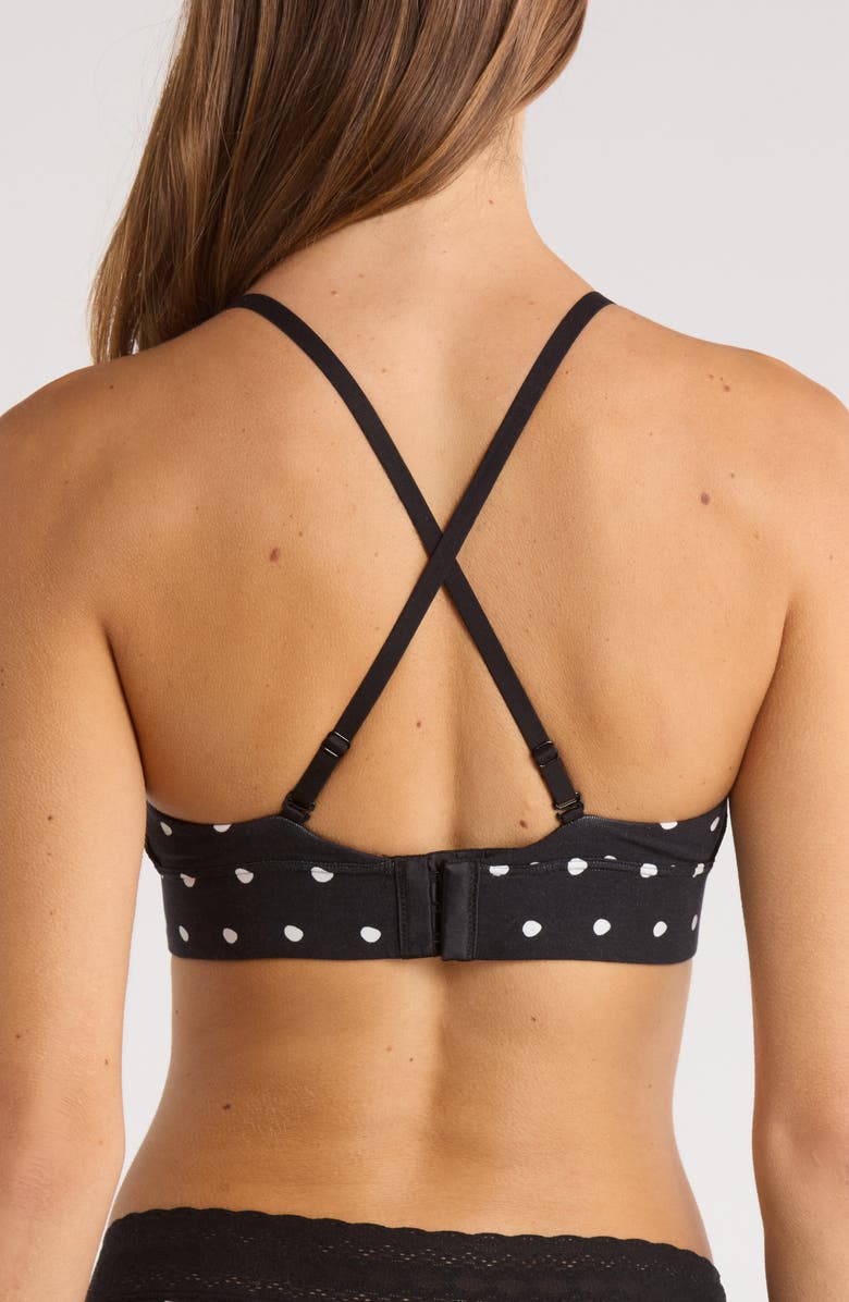 MeUndies FeelFree Lace Trim Plunge Bralette, Alternate, color, Polka Dots