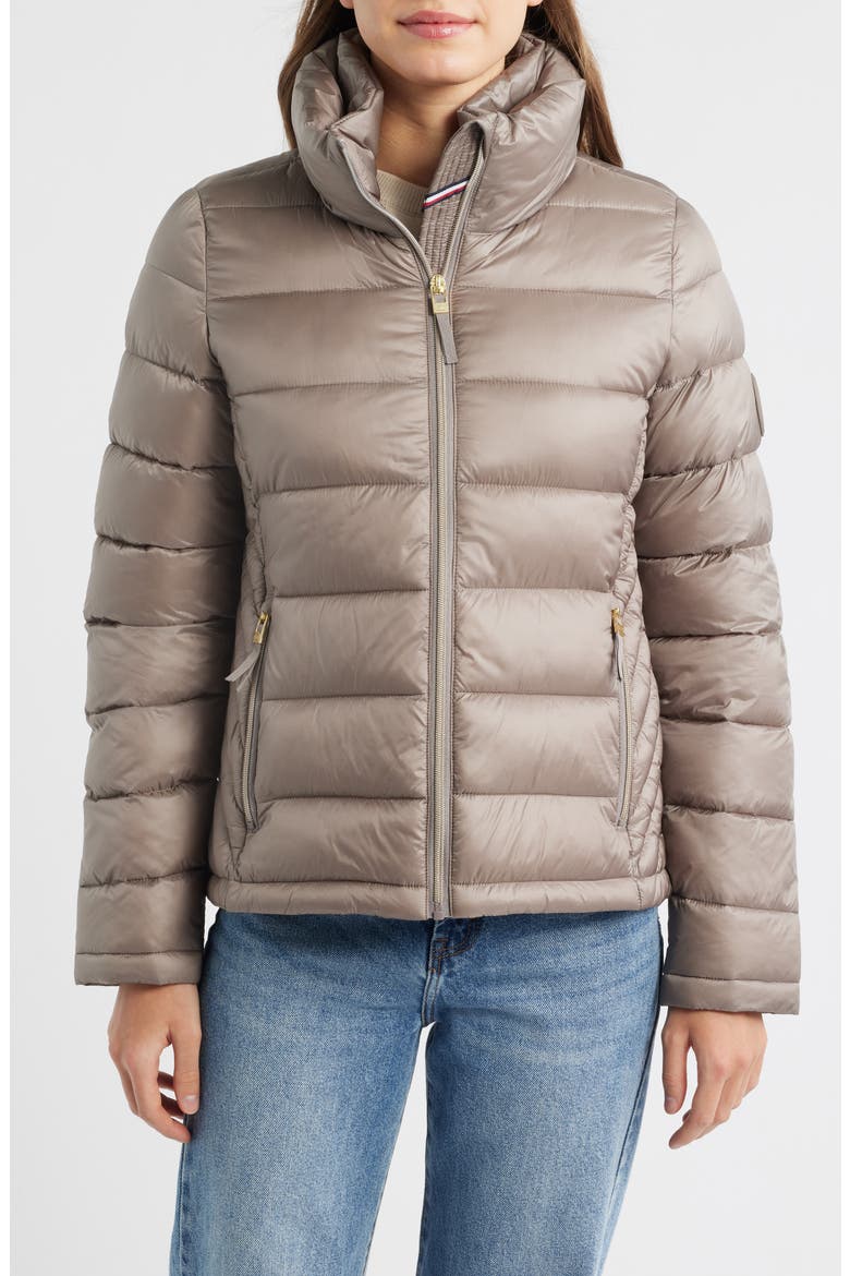 Packable Puffer Jacket, Main, color, DK TAUPE