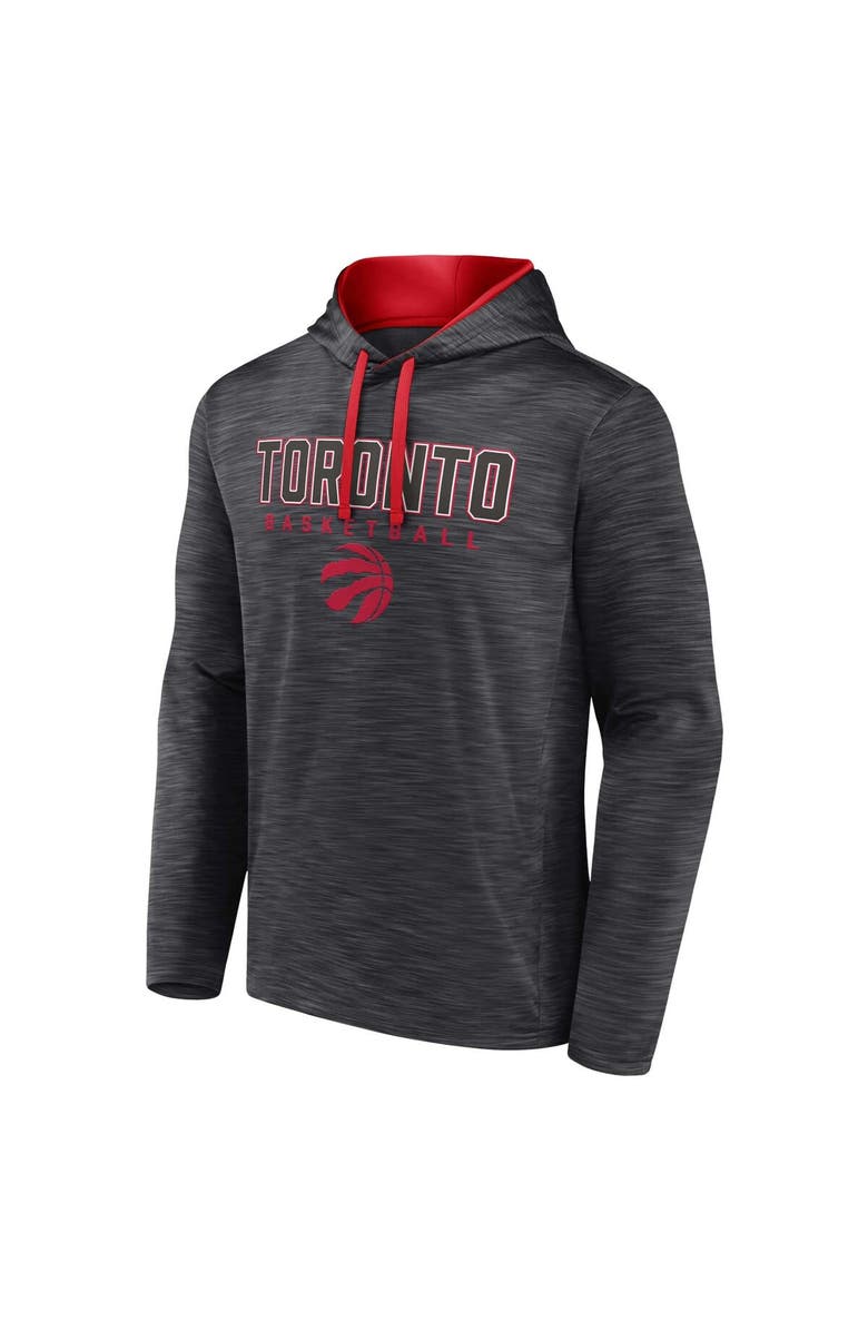 FANATICS Men's Fanatics Branded Heather Charcoal Toronto Raptors Fast Break Pullover Hoodie, Alternate, color, 