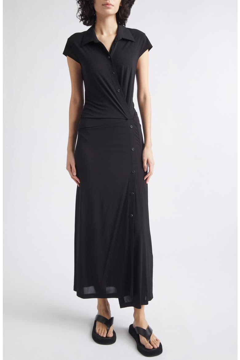 Jersey Midi Dress, Main, color, BLACK