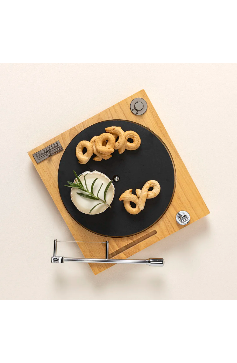 Uncommon Goods Turntable Cheeseboard, Alternate, color, Light Brown / Black
