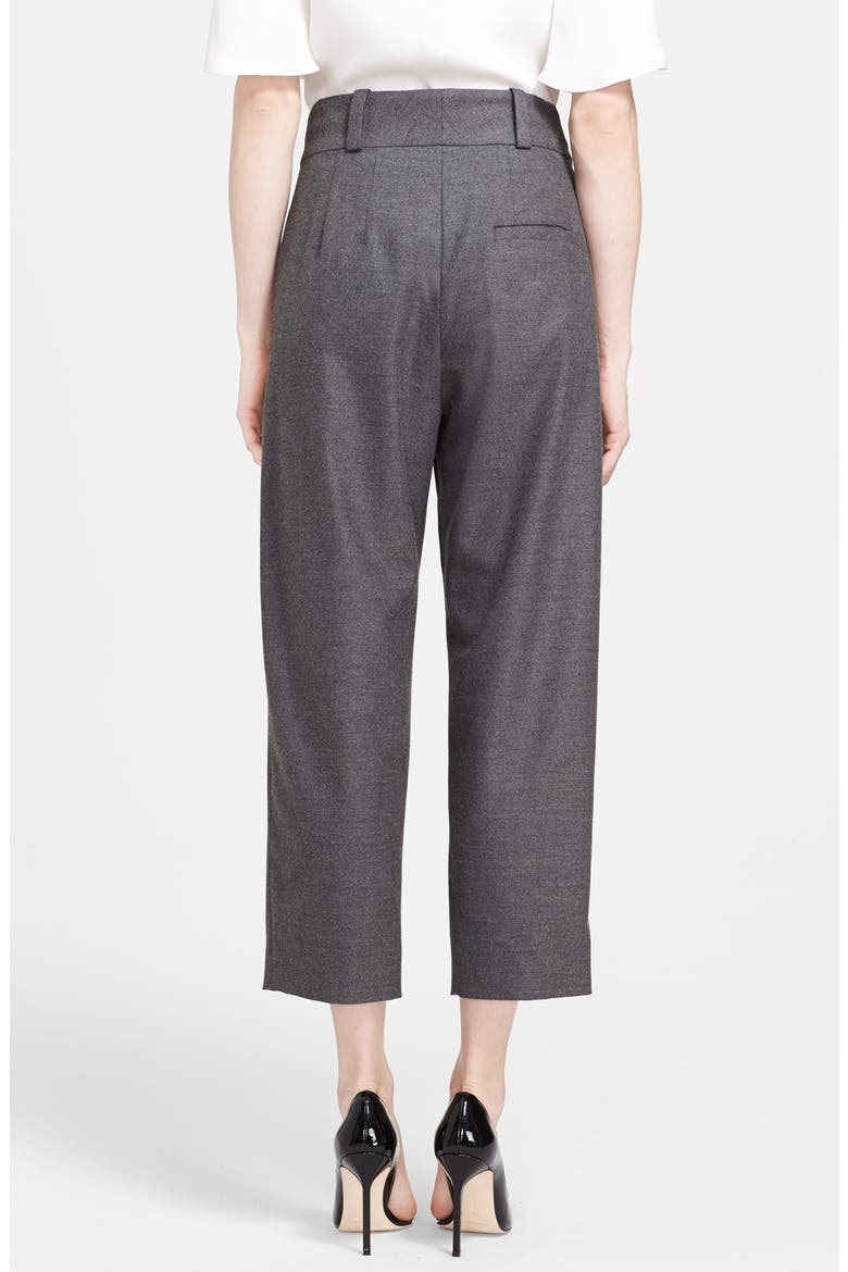 Pleated Crop Trousers, Alternate, color, GREY