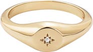 Adornia Starburst CZ Signet Ring