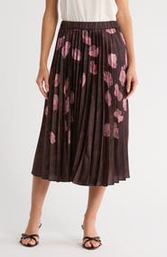 T Tahari Knife Pleated Pull-On Midi Skirt