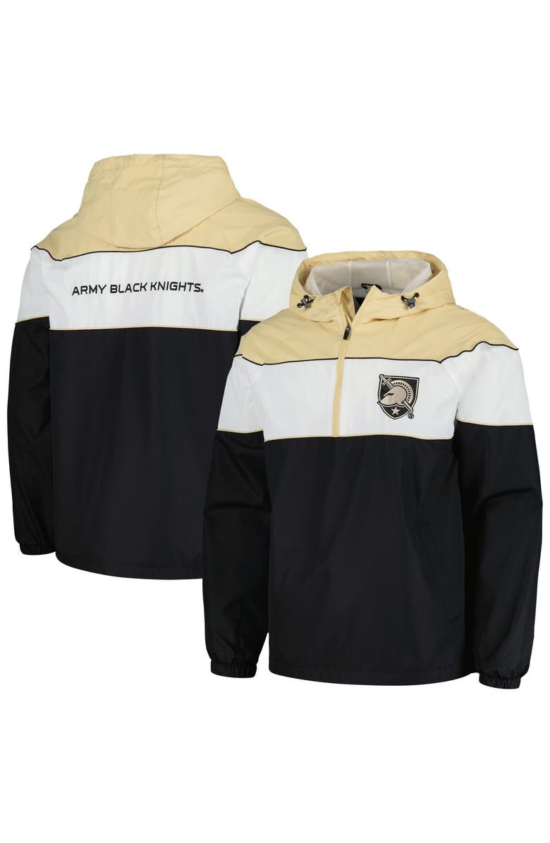 G-III SPORTS BY CARL BANKS Men's G-III Sports by Carl Banks Black Army Black Knights Center Line Half-Zip Raglan Hoodie Jacket, Main, color, 