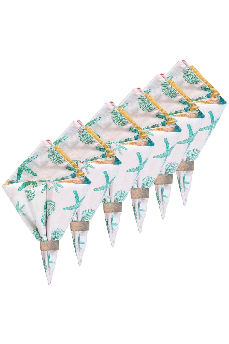 Captiva Island Cotton Reversible Napkin Set of 6, Alternate, color, Blue