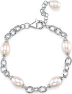 The Pearl Source White Freshwater Baroque Pearl Miren Bracelet