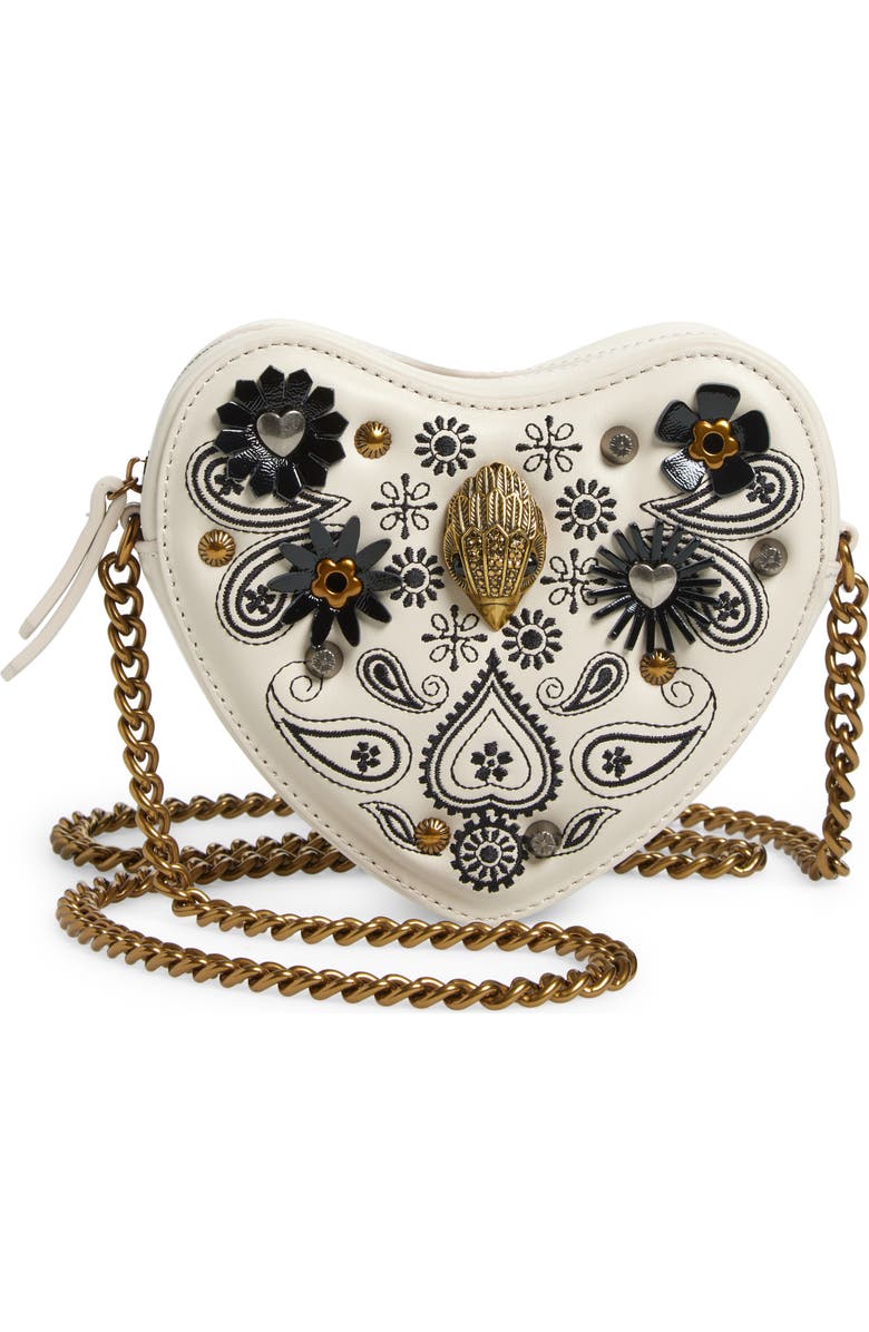 Kurt Geiger London Kensington Heart & Flowers Crossbody Bag, Main, color, White