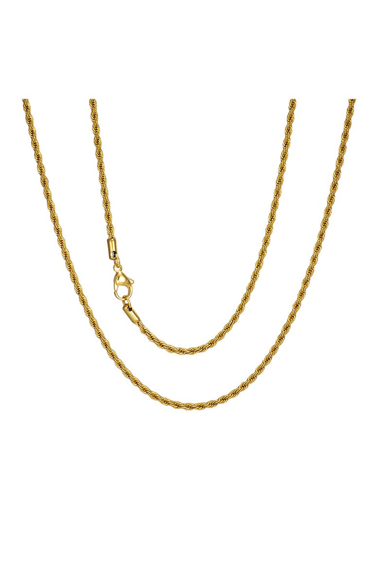 Men's 18k Gold Plated Rope Chain Necklace, Main, color, GOLD