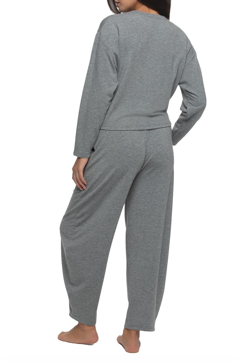 Emery Top and Barrel Pants Sleep Set, Alternate, color, HEATHER GREY