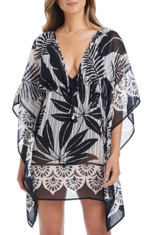 Bleu Rod Beattie Rod Beattie Chiffon Cover-up Caftan In Black