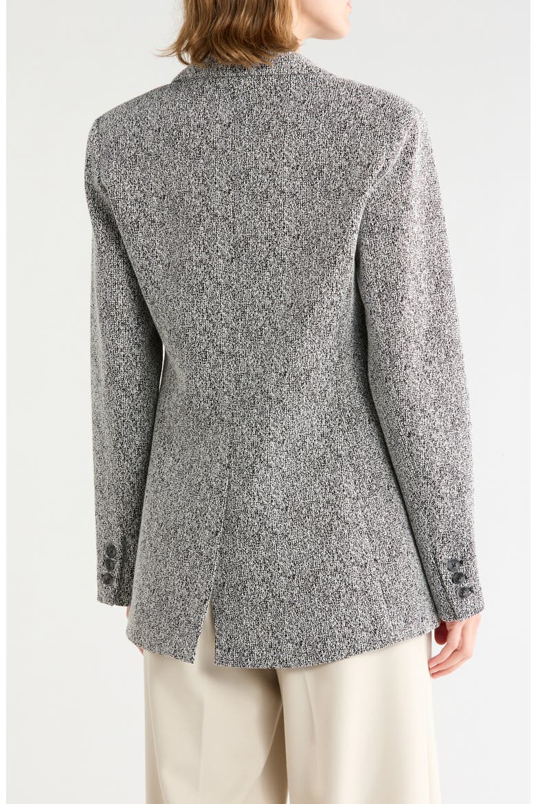 Notch Lapel Single Button Blazer, Alternate, color, BLACK/ WHITE