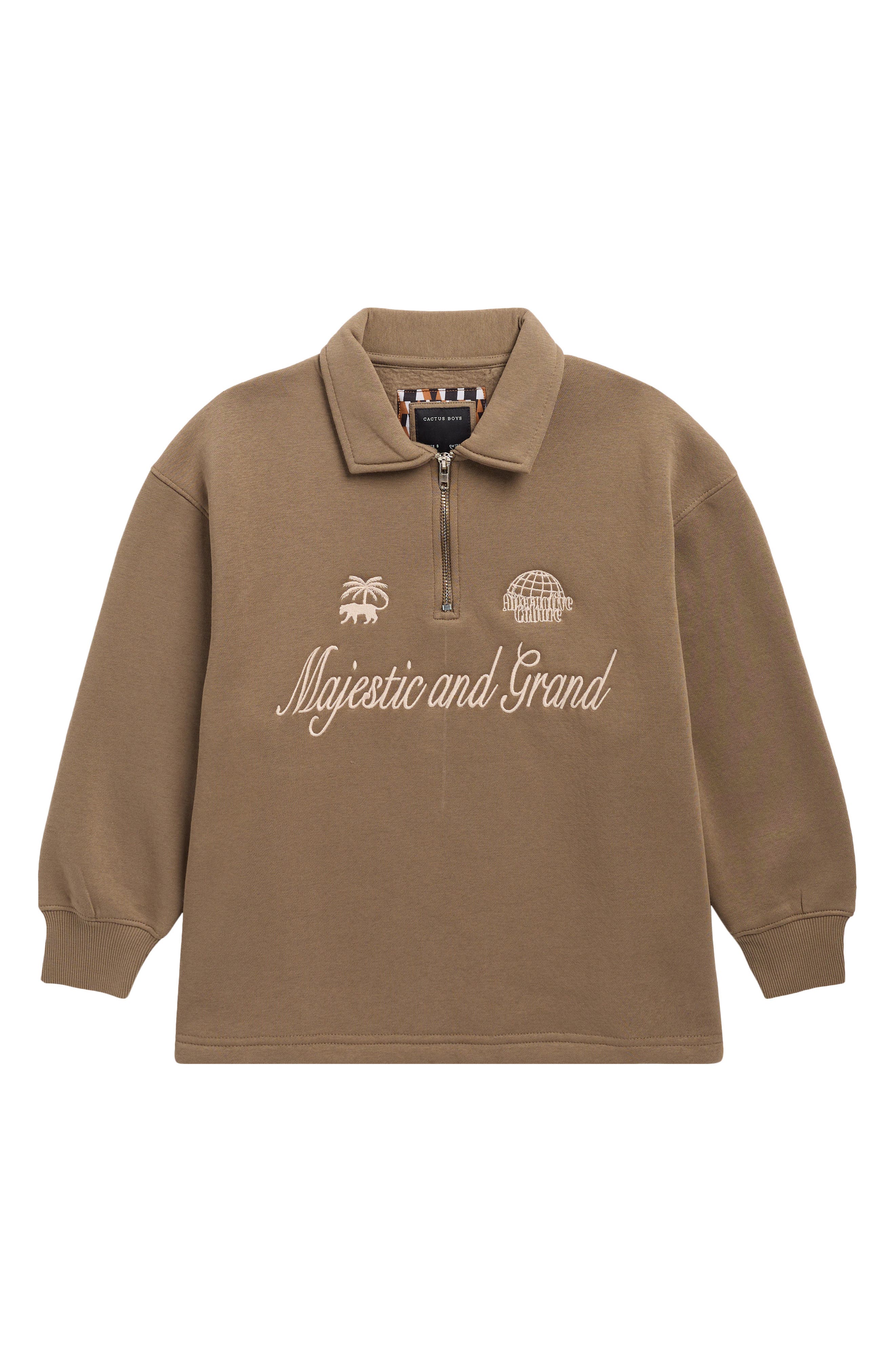 Kids' Embroidered Quarter Zip Pullover
