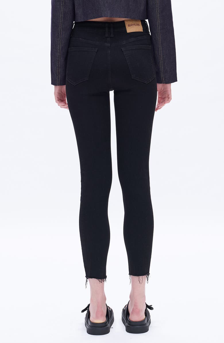 Bayeas High Waist Raw Hem Skinny Jeans, Alternate, color, 