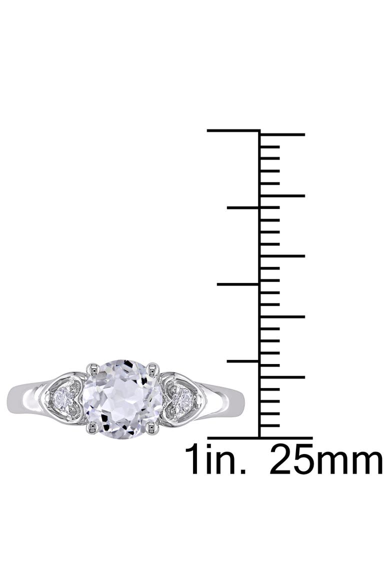 White Topaz Engagement Ring 10k, Alternate, color, 10k White Gold