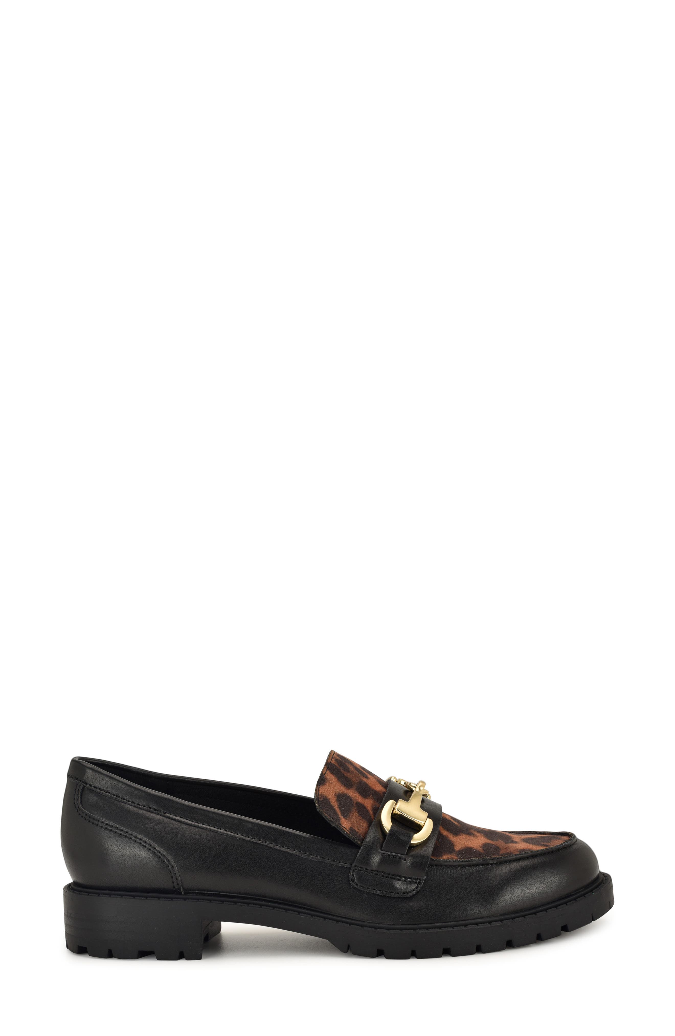 Nine West Newdale Bit Loafer, Alternate, color, Black/ Leopard Multi