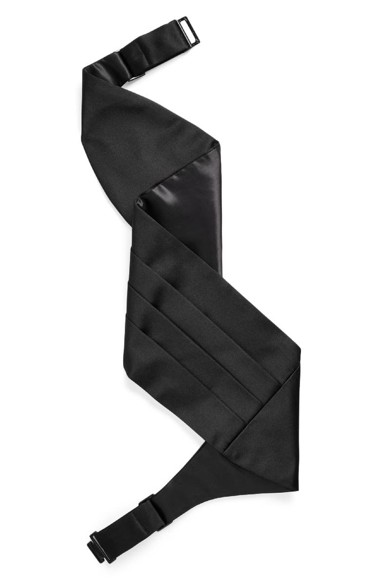 Ralph Lauren Purple Label Silk Satin Cummerbund, Main, color, Black