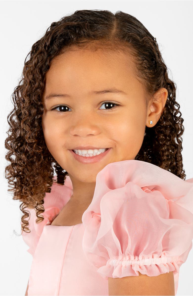 Tiny Blessings 14K Gold 4mm Princess Cut Studs Screw Back Earrings, Alternate, color, 14K Yellow Gold