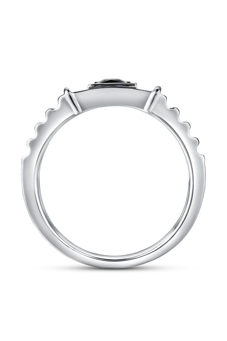 Arashi 0.7CT Princess Cut Black Spinel Ring 925 Silver, Alternate, color, Sterling Silver