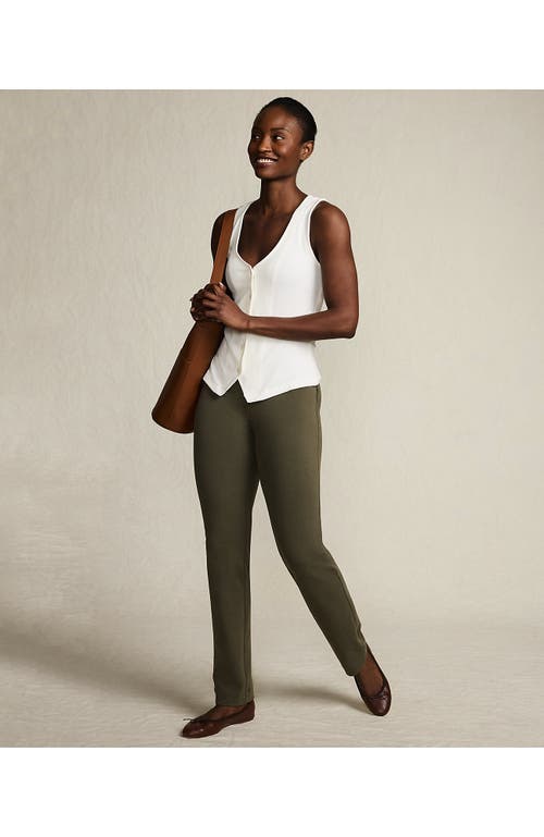 Lands' End Starfish Mid Rise Slim Leg Pants In Green