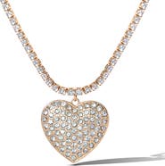 Jessica Simpson Clear Crystal Heart Necklace
