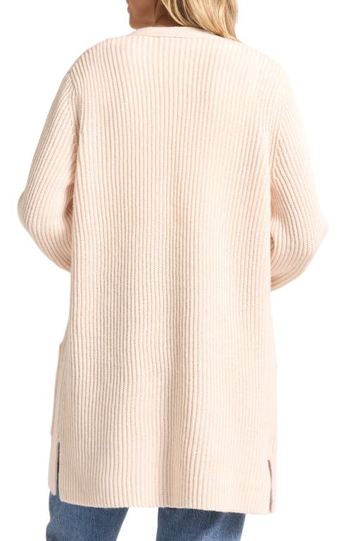 Matty M . Faye Longline Open Front Cardigan In Pink