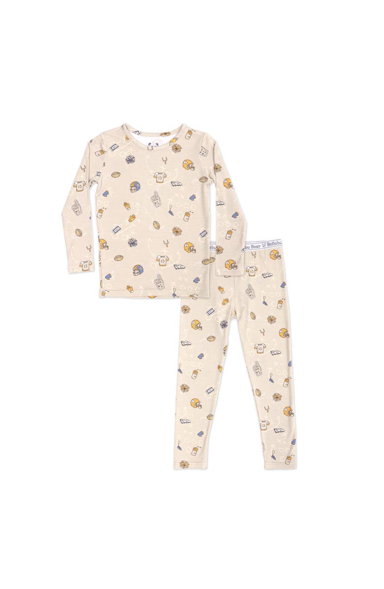 Bellabu Bear Kids' Football Set of 2 Piece Pajamas, Main, color, Football