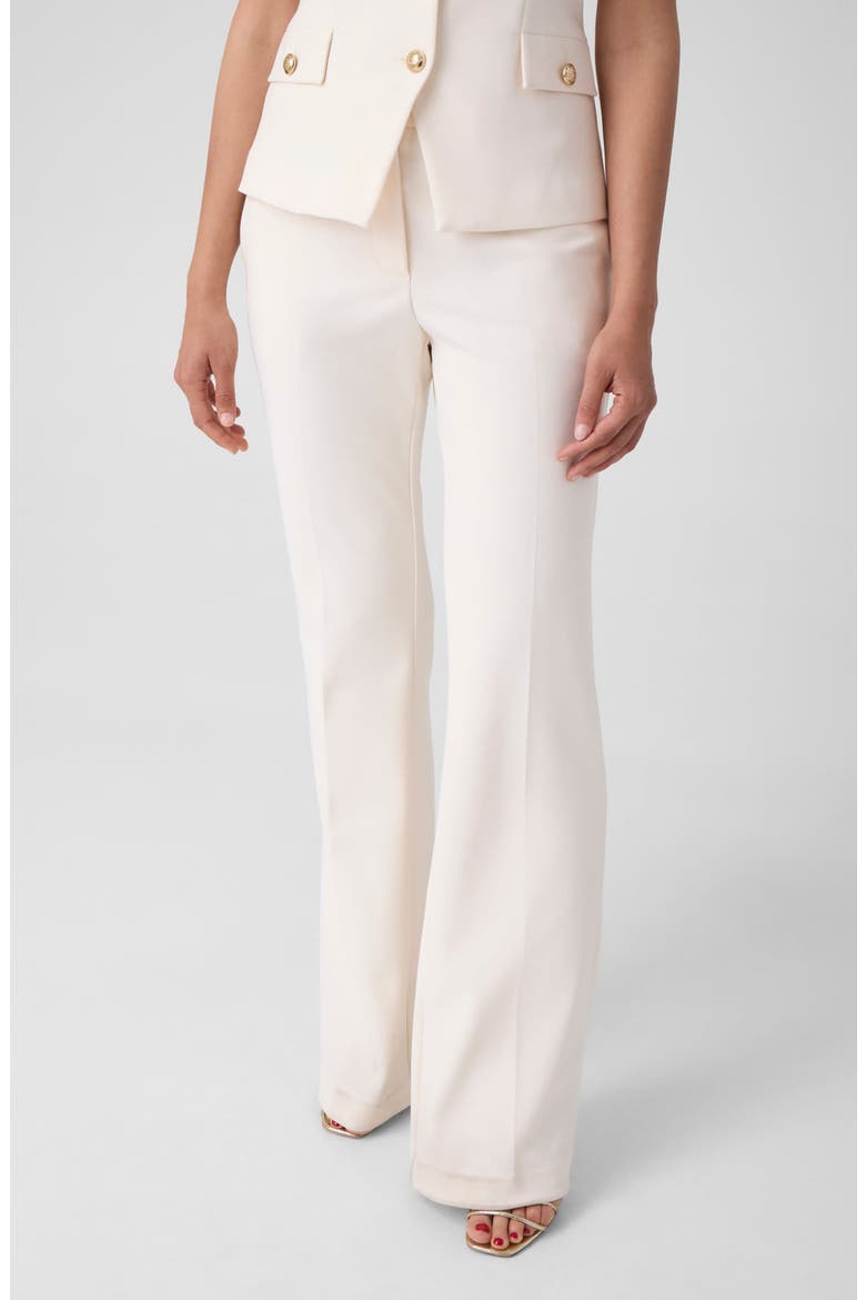 Viola Mid Rise Flare Pants, Main, color, EGGSHELL ECRU