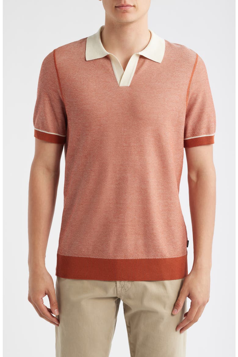Jianluca Johnny Collar Polo, Main, color, DARK ORANGE