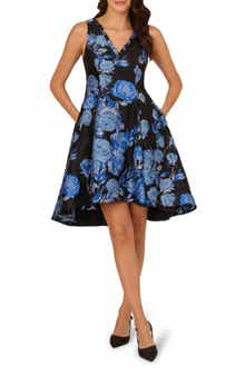 Floral Jacquard Fit & Flare Dress