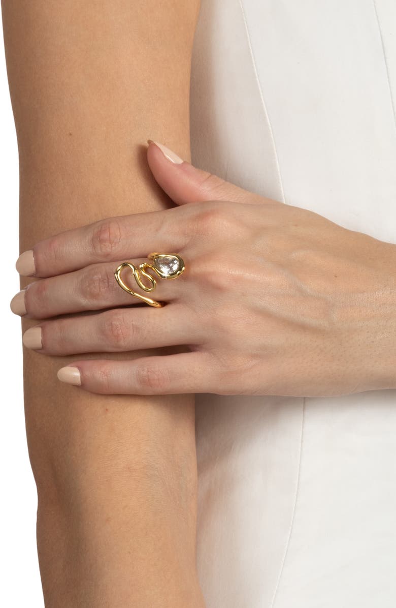 Alexis Bittar Asterales Vine Ring, Alternate, color, Gold Stones