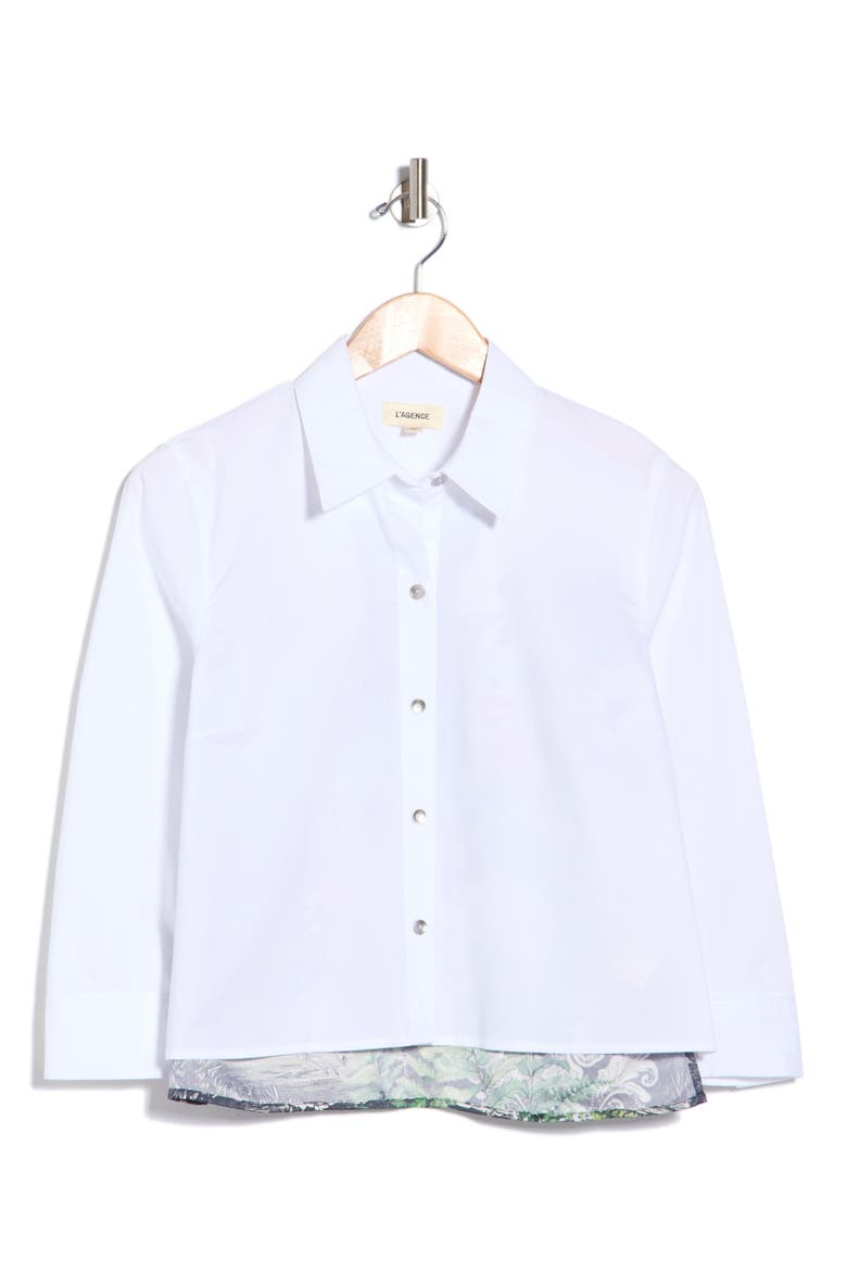 Fawn Scarf Back Shirt, Main, color, IVORY MLT FLORAL PANTHER SCARF