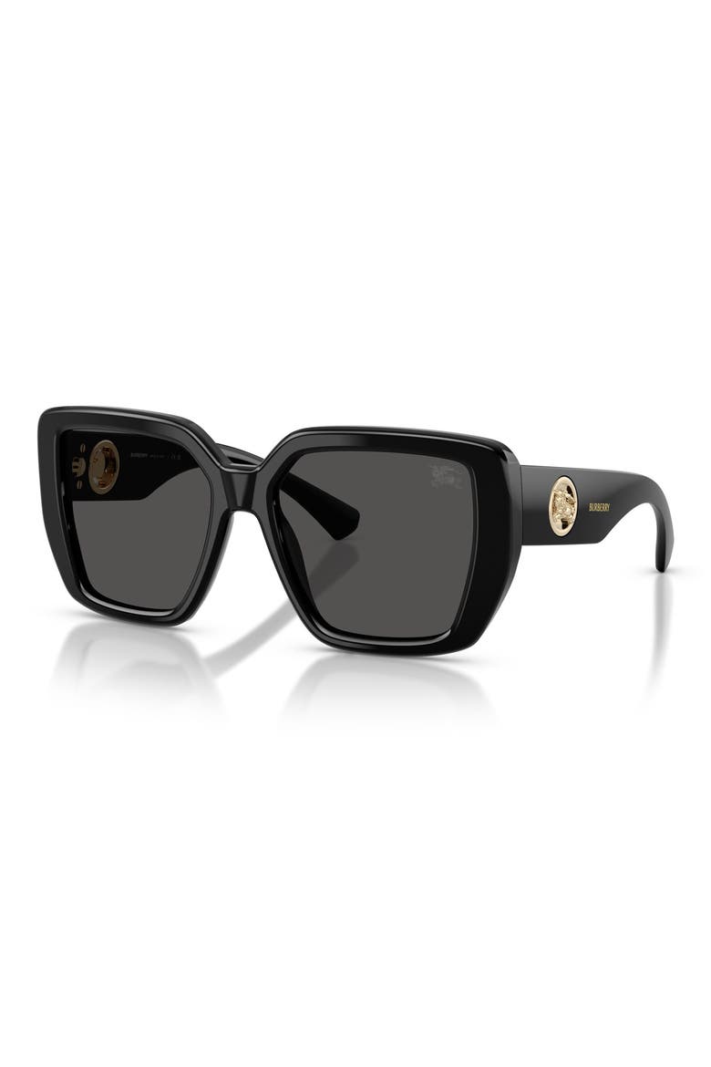 54mm Square Sunglasses, Alternate, color, BLACK / DARK GREY