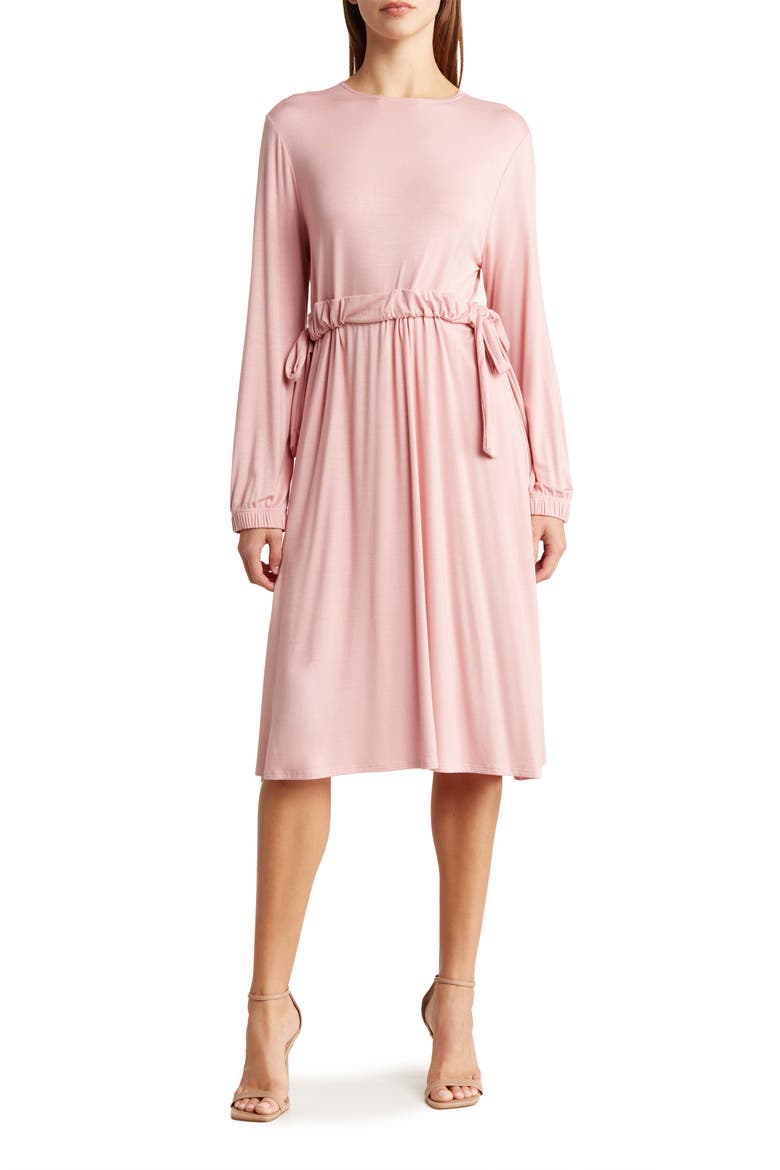 Stretch Modal Long Sleeve Dress, Main, color, MAUVE