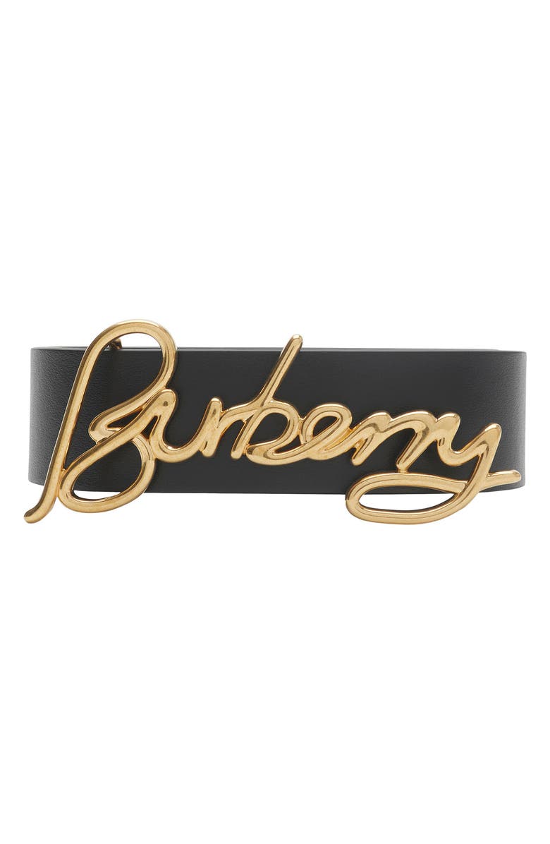 Burberry Signature Reversible Leather Belt, Main, color, 