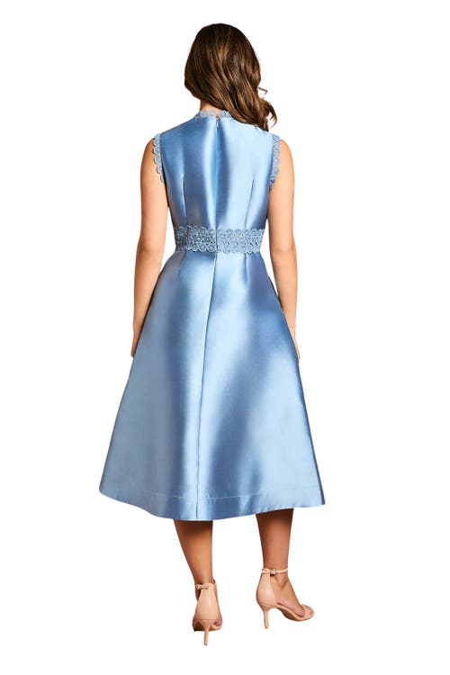 Coast Twill Lace Dress In Blue