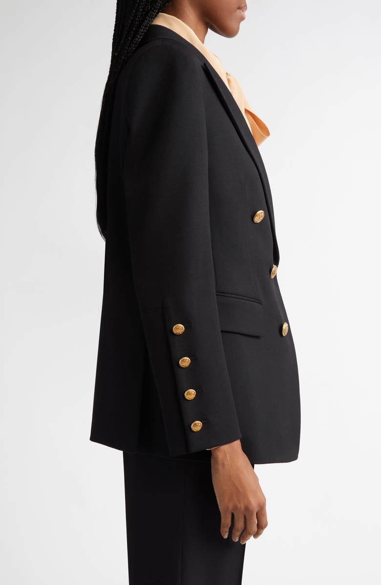 Chloé Double Breasted Stretch Wool Grain de Poudre Blazer, Alternate, color, 