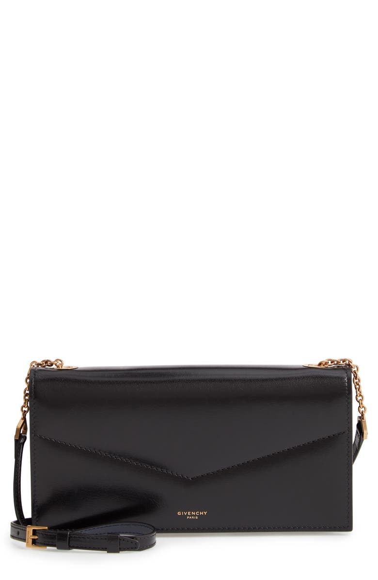 Givenchy Leather Wallet on a Chain, Main, color, 
