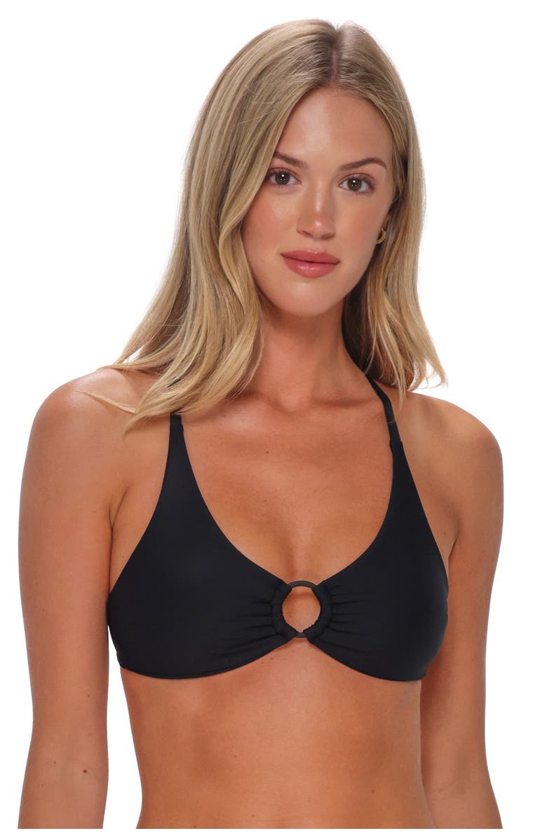 Sunsets Carrie Crossback Bikini Swimsuit Top, Alternate, color, Black