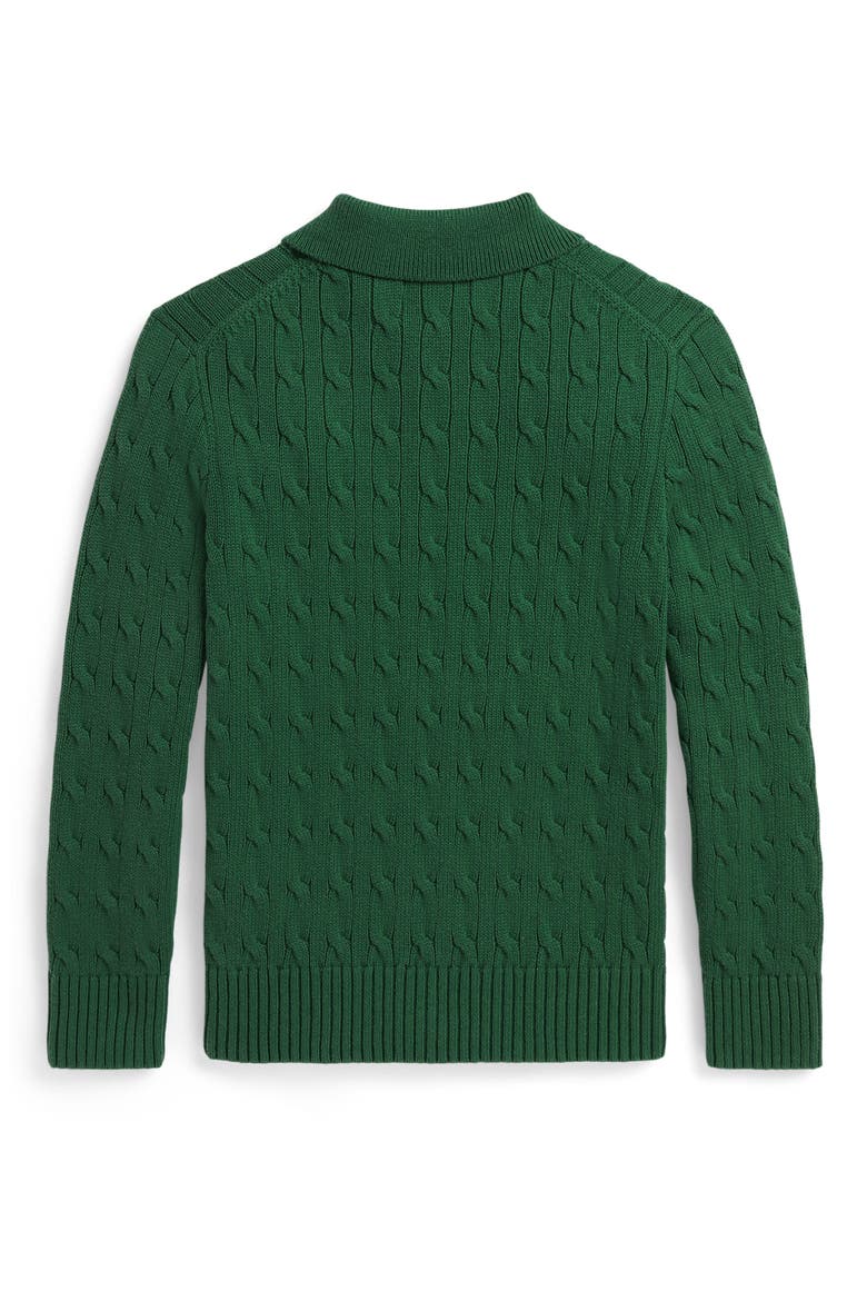 Kids' Cotton Cable Knit Pullover Sweater, Alternate, color, VERANO GREEN/ C0794