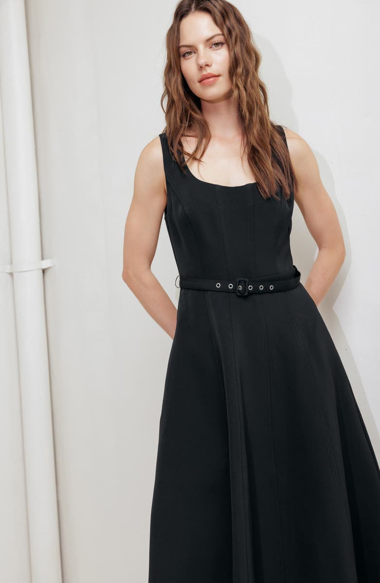 FREEMARKET Sleeveless A-Line Dress, Alternate, color, Black