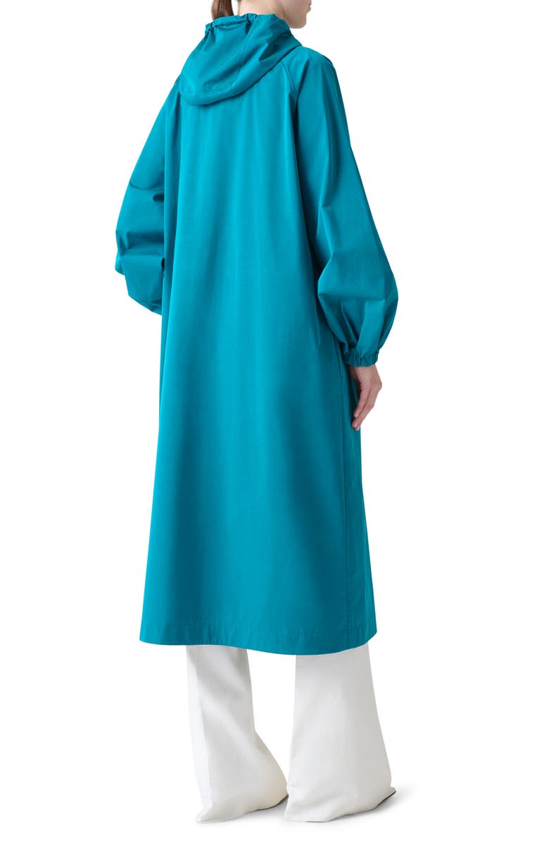 Akris Zachary Water Repellent Hooded Long Parka, Alternate, color, Laguna Blue