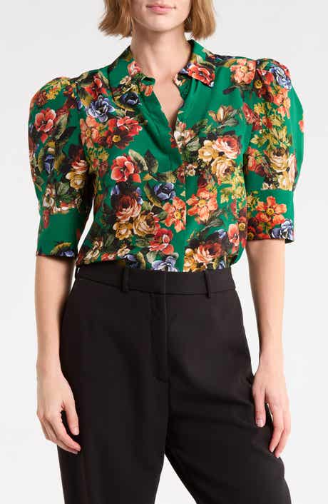 Willa Scrunched Sleeve Silk Top