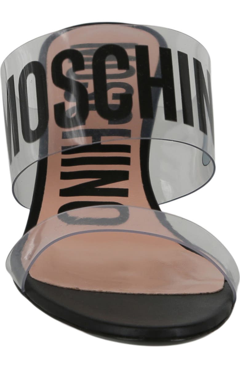 Moschino Clear Strap Sandal, Alternate, color, Transparent Black