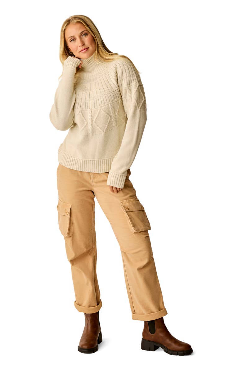 Carve Designs Neve Cable Turtleneck, Main, color, Birch