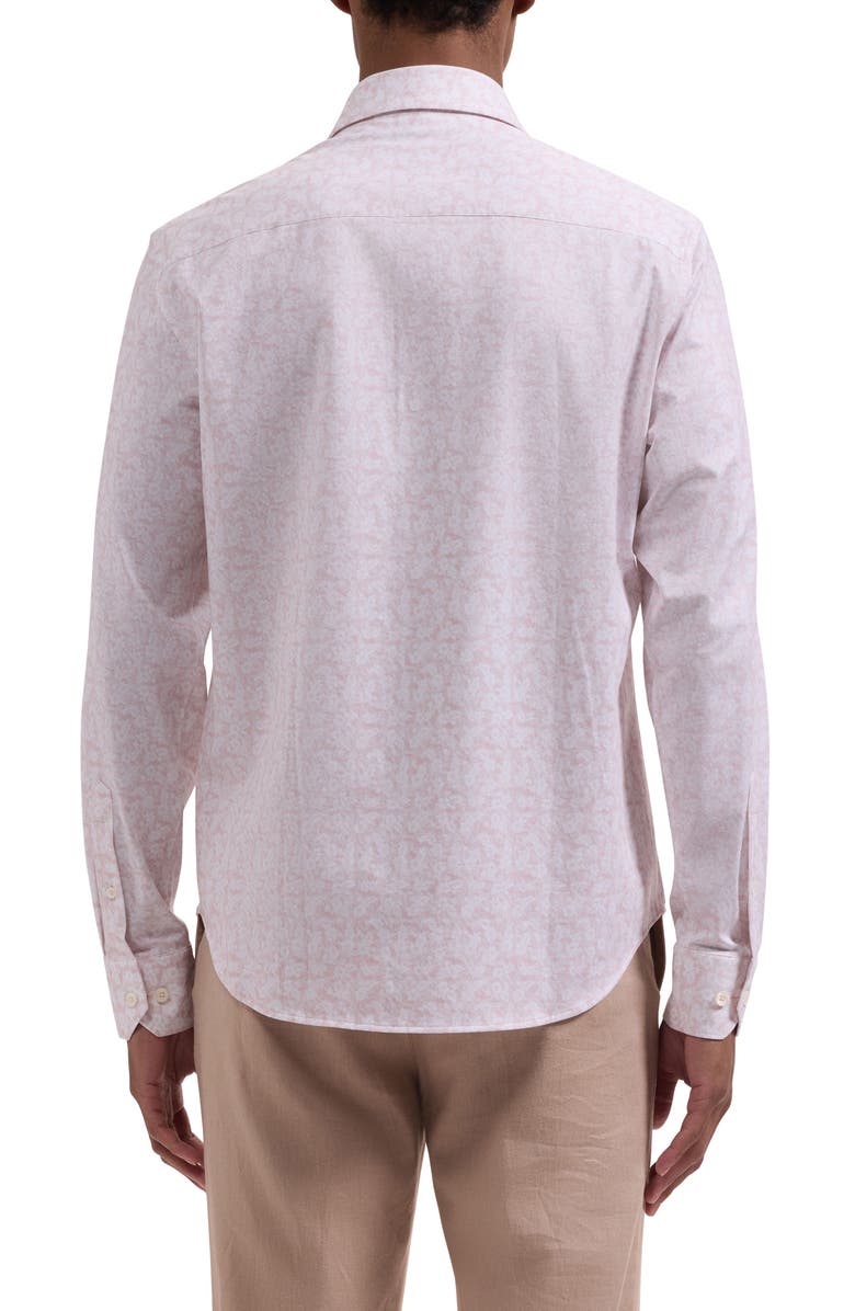Bugatchi James OoohCotton<sup>®</sup> Floral Print Button-Up Shirt, Alternate, color, Peach