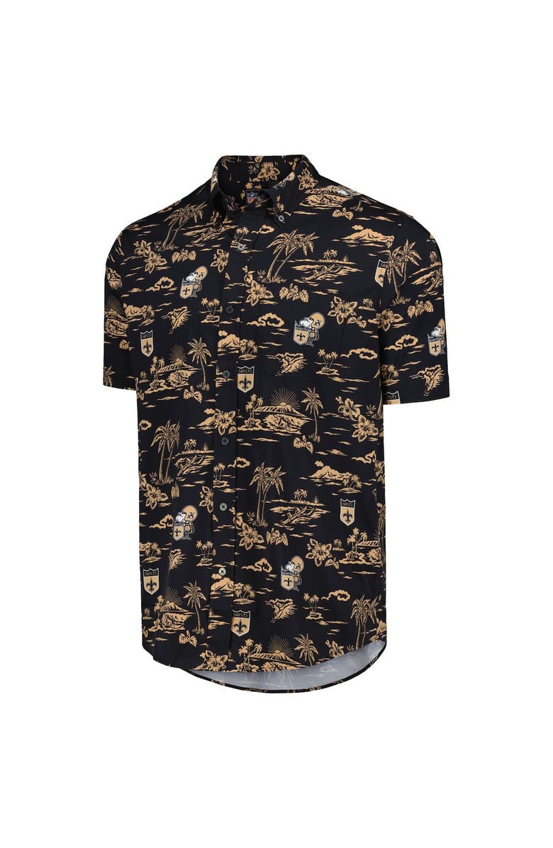 Reyn Spooner Men's Reyn Spooner Black New Orleans Saints Throwback Kekai Print Button-Up Shirt, Alternate, color, 