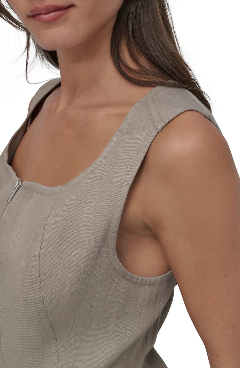 DKNY Zip Front Seamed Corset Top, Alternate, color, 