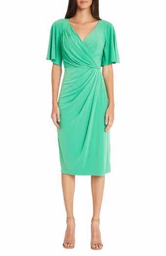 Maggy London Flutter Sleeve Faux Wrap Dress